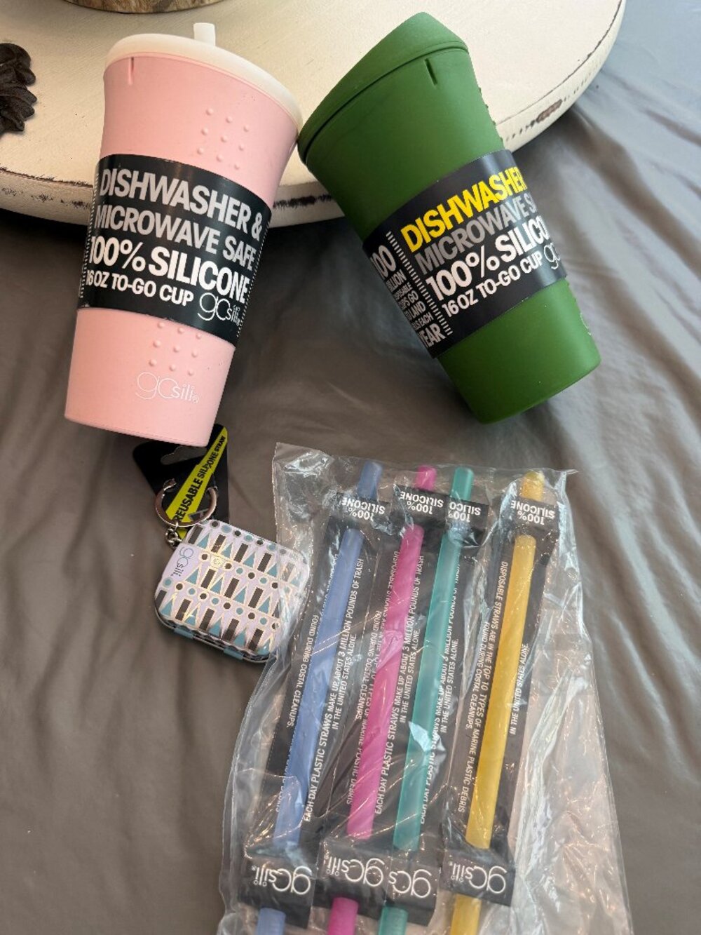 goSili reusable silicone cups and straws bundle